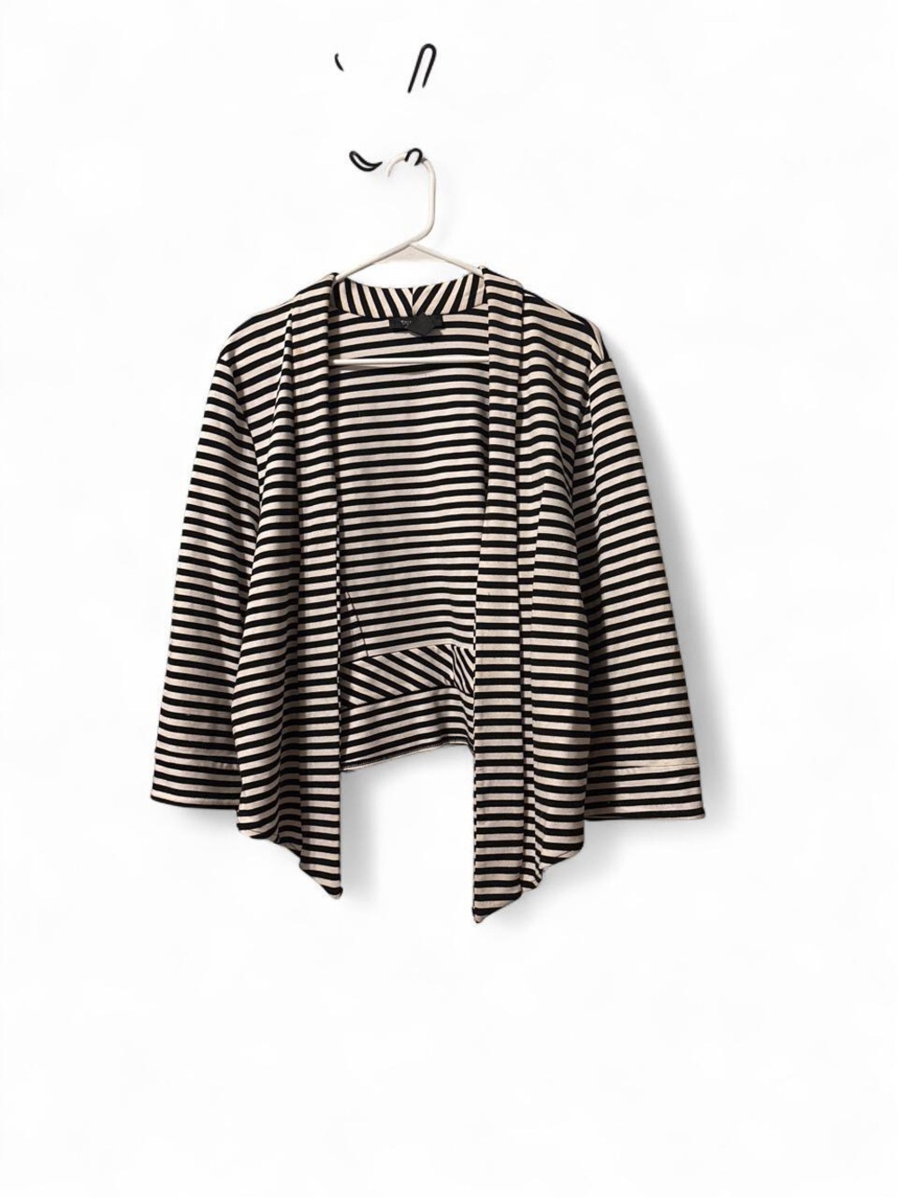 White House Black Market striped open front work jacket